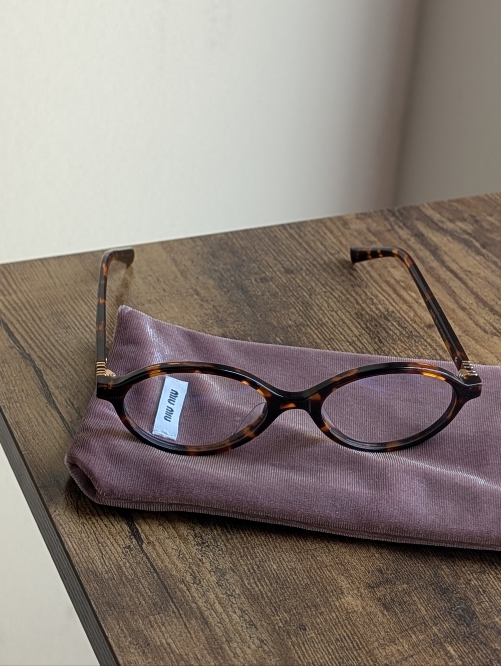MiuMiu MU 04ZS Regard Blue Light Glasses - Tortoiseshell Round Brown Authentic - Picture 6 of 6